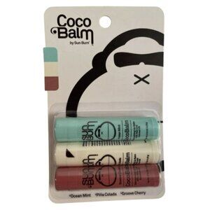 Coco Balm Sun Bum Lip Balm Flavored Groove Cherry Ocean Mint Pina Colada 3 Pack